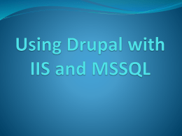 Using Drupal with IIS and MSSQLx