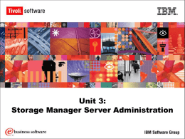 Storage Manager Server Administration