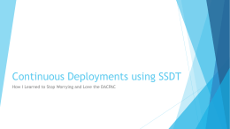 SSDT Deployments