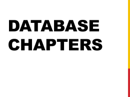 Database Chapters - People Server at UNCW