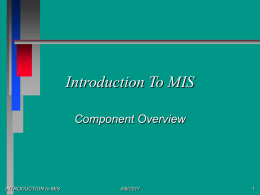 Introduction To MIS