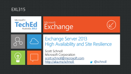 Exchange Server 2013 High Availability and Site Resilience
