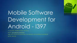 Mobile Software Development for Android