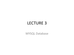 lecture 3 mysql database