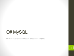 C# MySQL