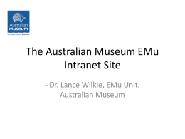The Australian Museum EMu Intranet Site