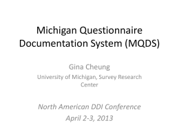 Michigan Questionnaire Documentation System