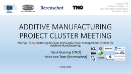 AM CLUSTER MEETING - Intelligent Manufacturing Systems