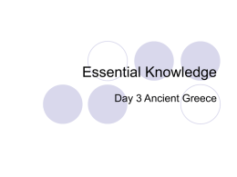 Essential Knowledge Day 3: Ancient Greece