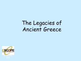 The Legacies of Ancient Greece - G-PISD