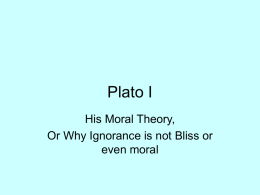 Plato I - Philosophy HKU