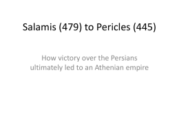 Salamis to Pericles