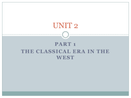 Unit 2 - Classical Civilizations PPT