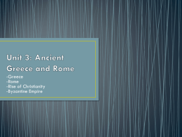 Unit 3: Ancient Greece and Rome
