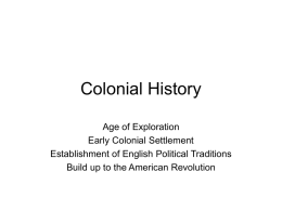 Exploration and Early Colonial Presentation