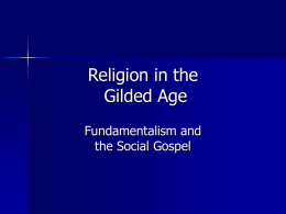 American Fundamentalism and the Social Gospel