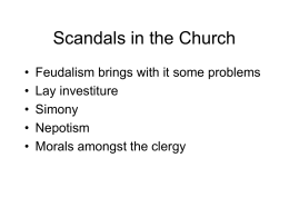 Scandals in the Church - Newark Catholic High School