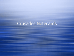 Crusades Notecards - herrmannworldhistory
