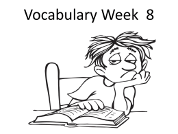 Vocabulary Week 8