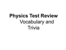 Physics Test Review