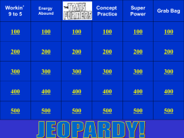 Jeopardy Unit 3a Energy