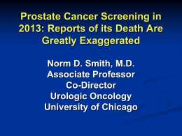 Prostate cancer Screening in 2013