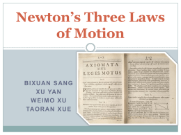 Newton`s three laws of motion