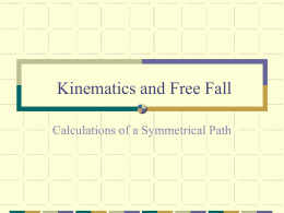Kinematics and Free Fall
