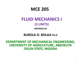 MCE 205 - Federal University of Agriculture, Abeokuta