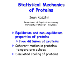 Stat Mech Proteins - Theoretical and Computational