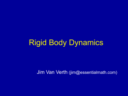 Rigid Body Dynamics - Essential Math for Games Programmers