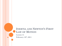 Inertia and Newton’s First Law of Motion