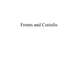 Fronts and Coriolis - University of New England