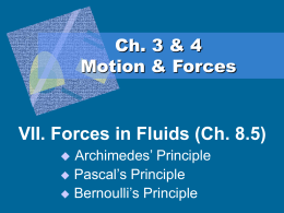 VII. Forces in Fluids