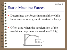 Static Machine Forces - University of Dayton