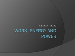 Work, Energy and Power