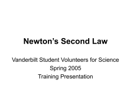 Newton’s Second Law - Vanderbilt University
