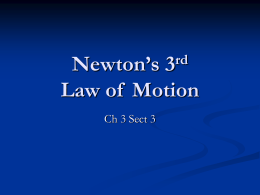 Newton’s 3rd Law of Motion