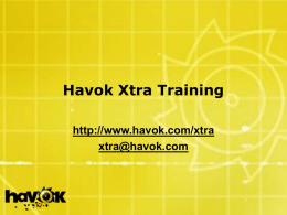 Havok Xtra Workflow