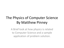 The Physics of Computer Science