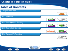 Chapter 11 Forces in Fluids