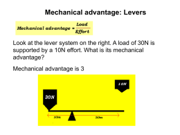 Mechanical advantage: Levers