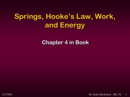 Springs and Hooke`s Law Lecture