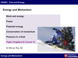 PA2001: Energy and Momentum