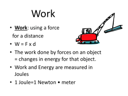 Simple Machines, Work and Power