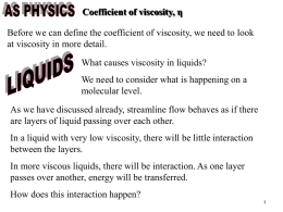 Coefficient of viscosity, η AS PHYSICS