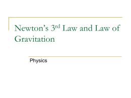 Newton`s 3rd Law and Law of Gravitation