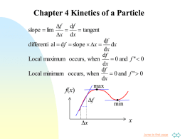 Chapter 4 Kinetics of a particle