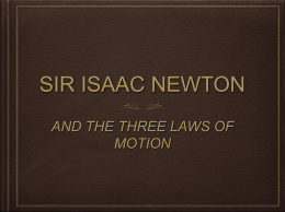 and the three laws of motion