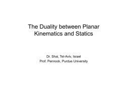 A Study of the Duality between Kinematics and Statics